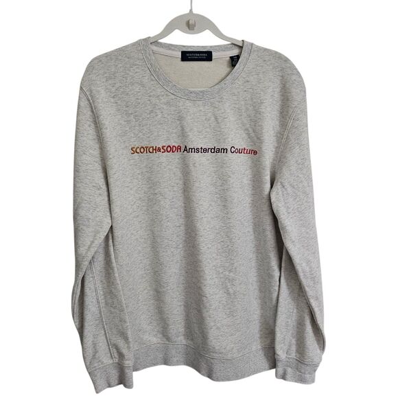 Scotch & Soda Amsterdam Couture Sweatshirt Men XXL Gray Pullover Melange Sweater - Picture 1 of 10